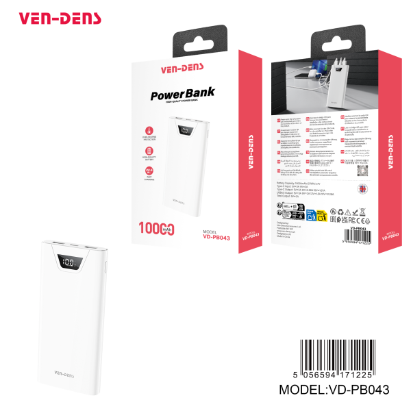 Ven-Dens 22.5W 10000mAh Power Bank