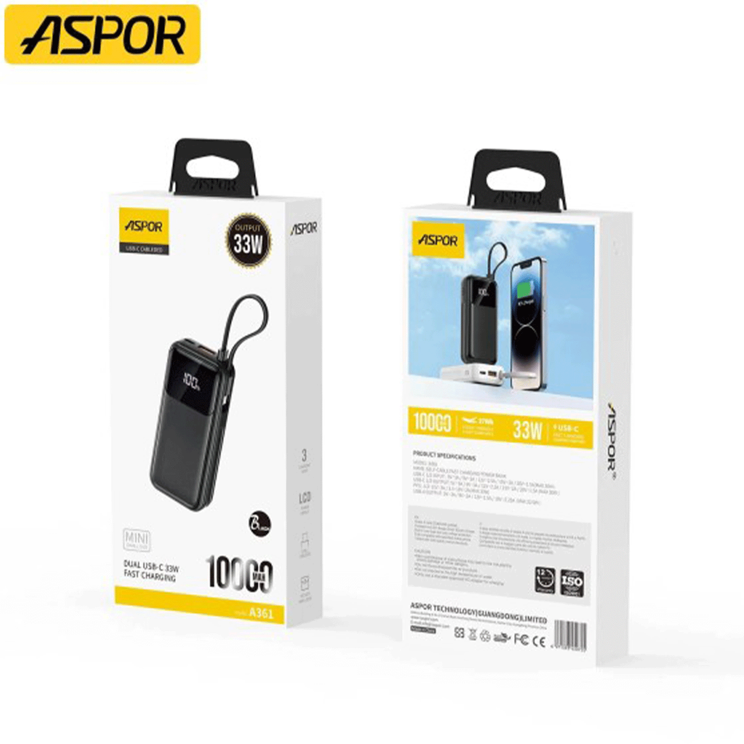 Aspor A361 10000mAh Power Bank