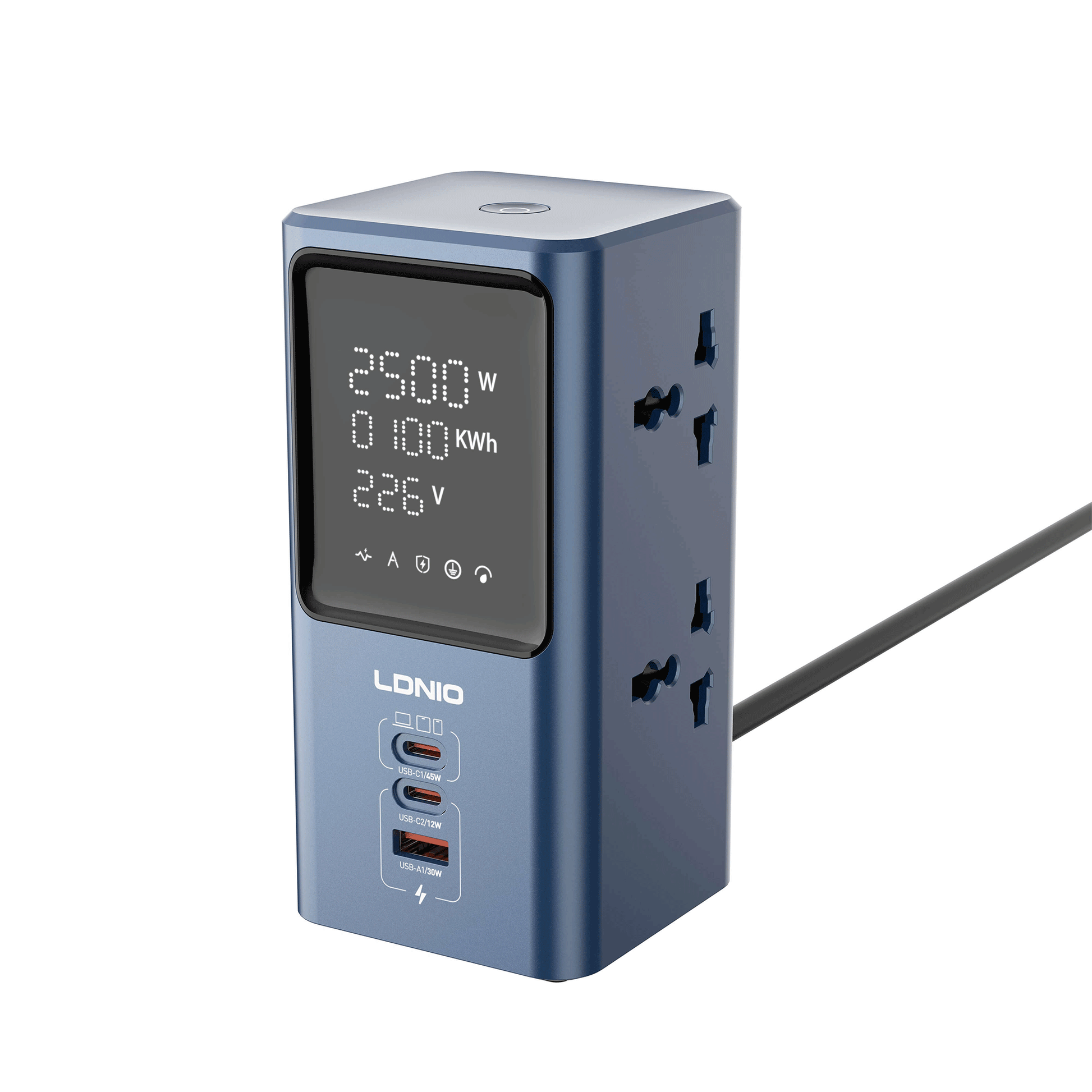 LDNIO SC2 45W Universal Power Strip Desktop LED Power Extension