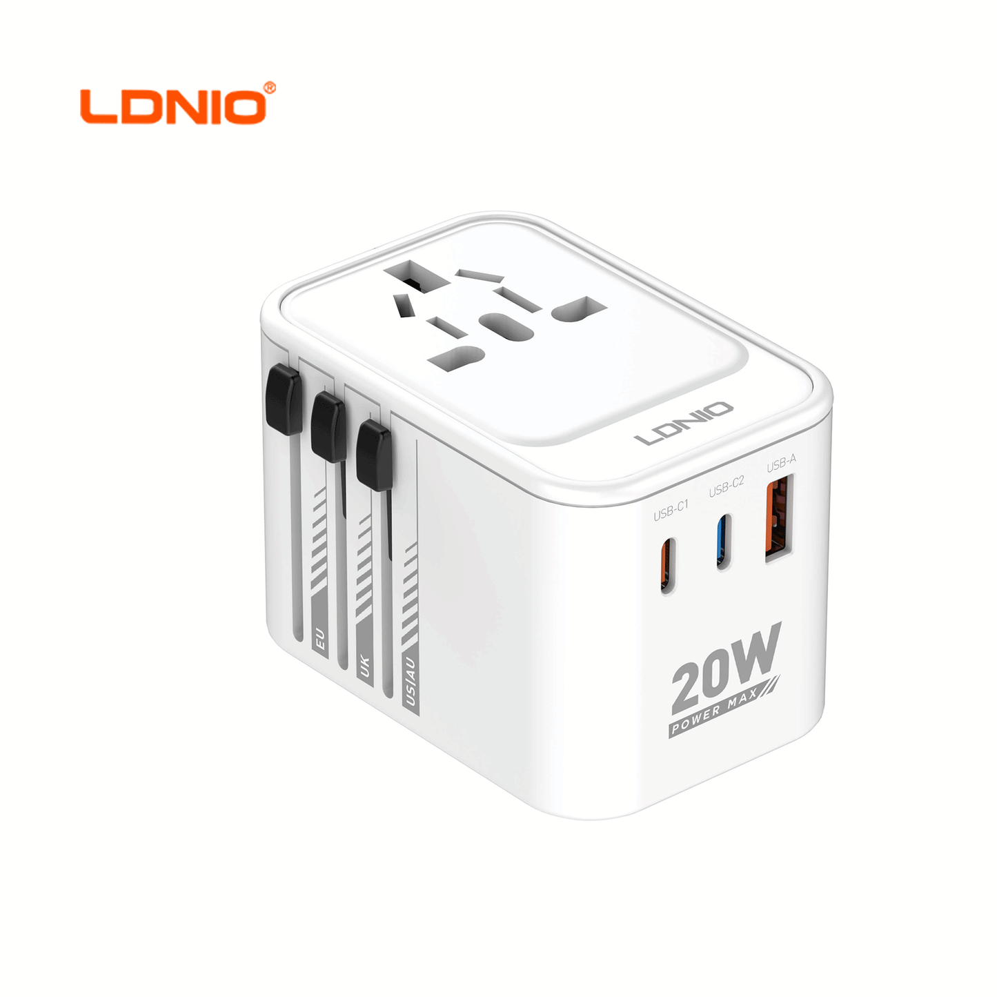 LDNIO Z9 3 USB Ports 20W GaN Travel Adapter