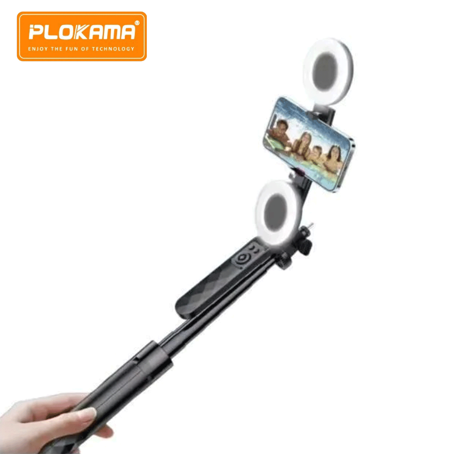 Plokama Live-P10 Pro Selfie Stick Tripod with LED Lights