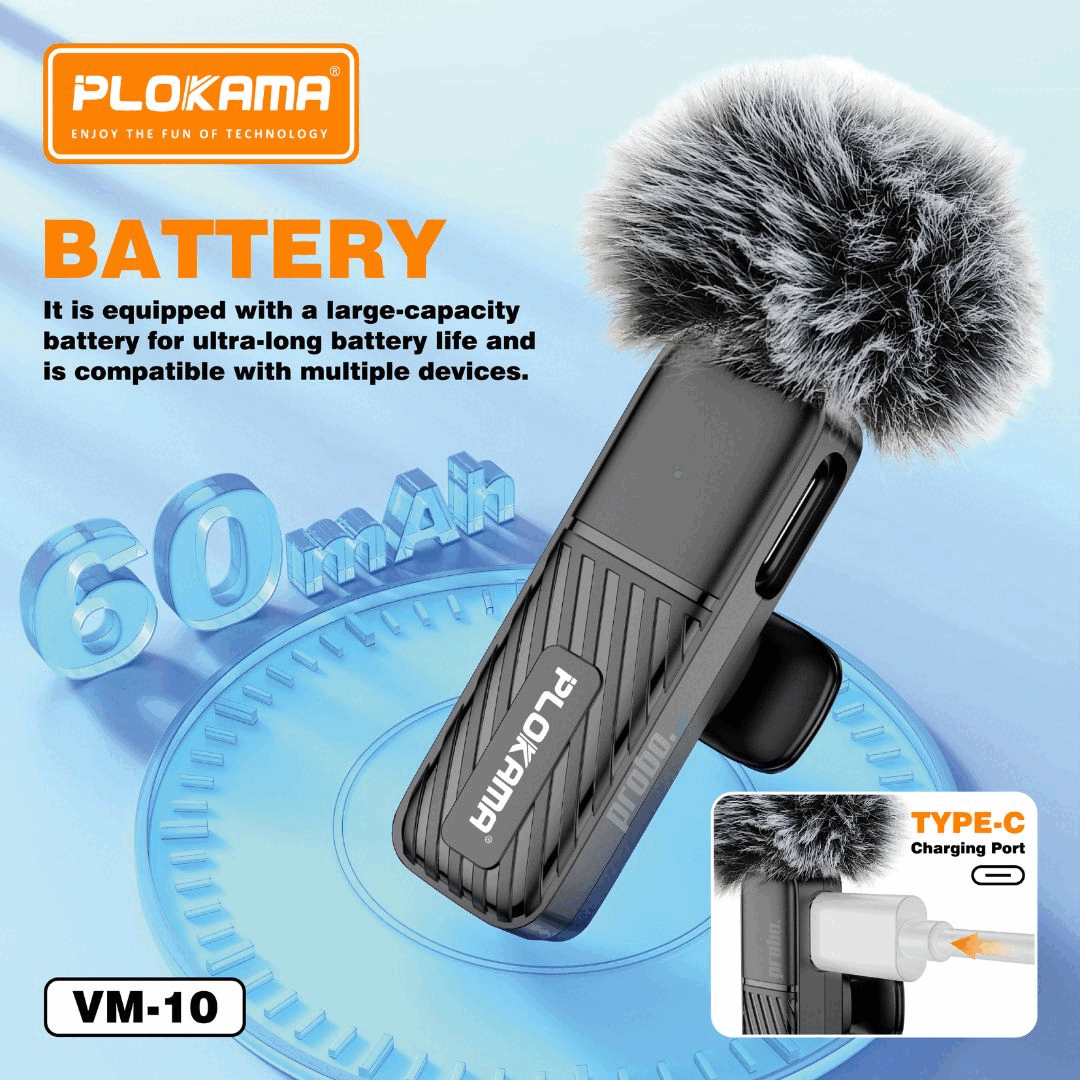 Plokama VM-10 2.4G Broadcast Lavalier Microphone