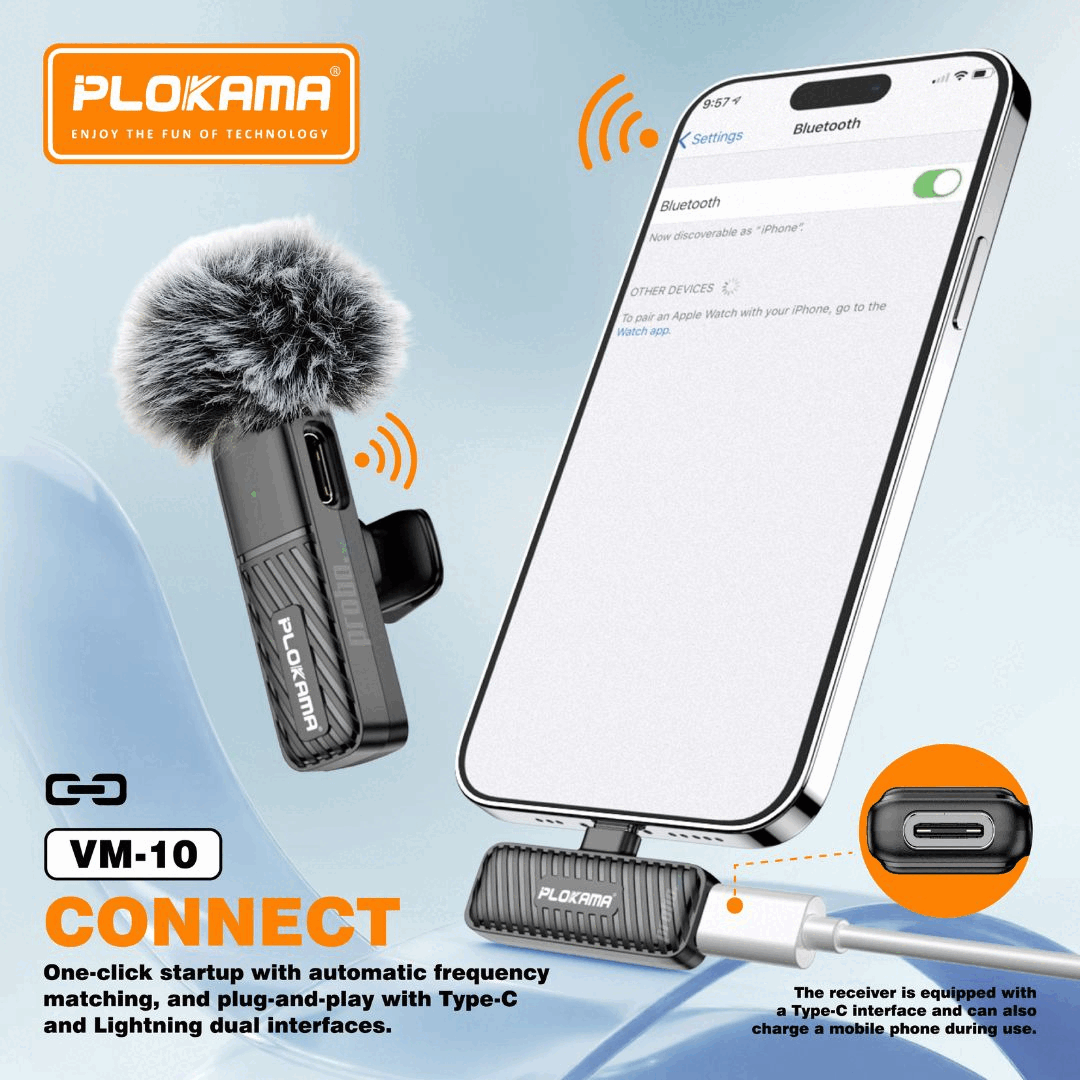 Plokama VM-10 2.4G Broadcast Lavalier Microphone