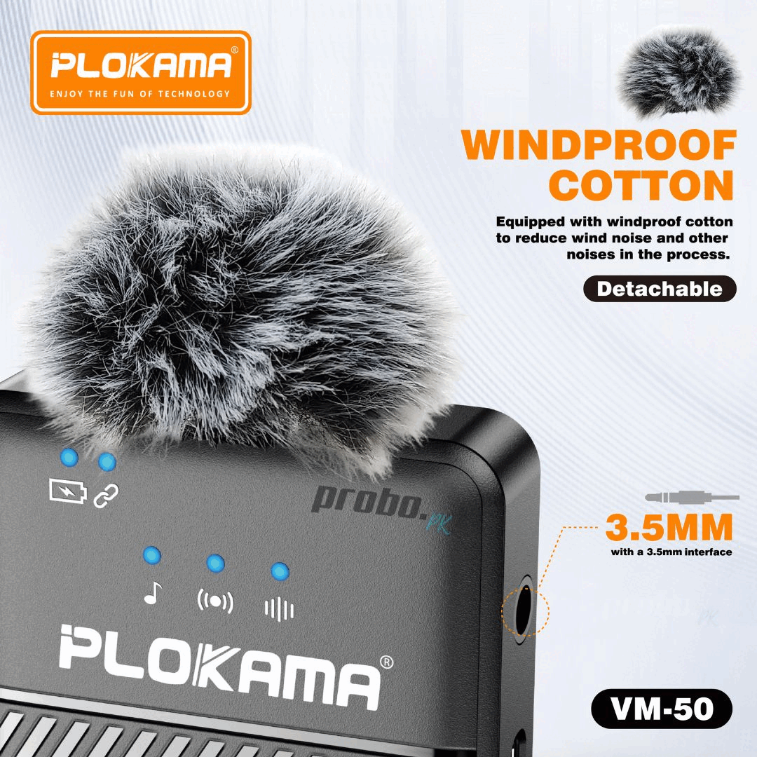Plokama VM-50 2.4G Broadcast Lavalier Microphone