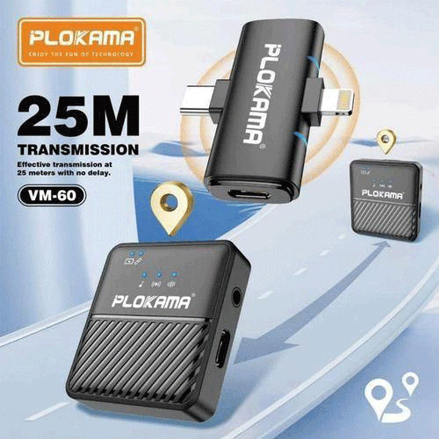 Plokama VM-60 Dual Wireless Lavalier Microphone