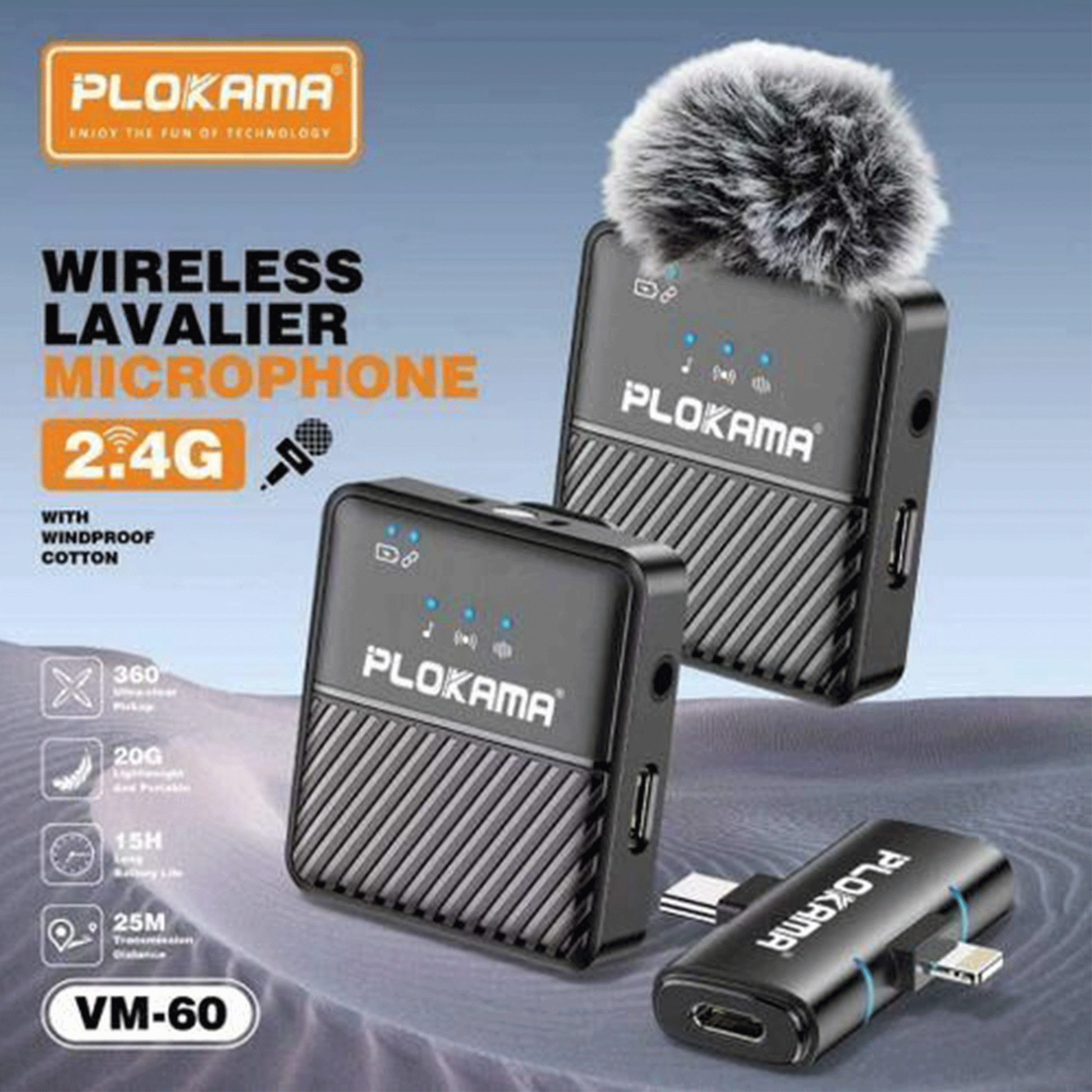 Plokama VM-60 Dual Wireless Lavalier Microphone