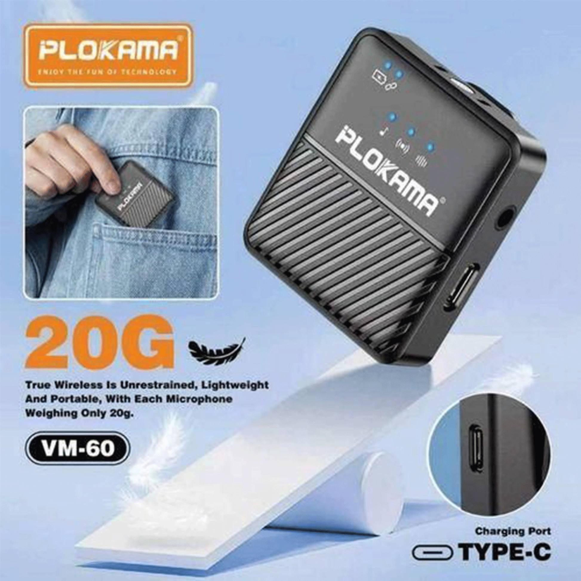 Plokama VM-60 Dual Wireless Lavalier Microphone