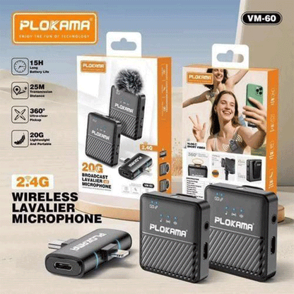 Plokama VM-60 Dual Wireless Lavalier Microphone