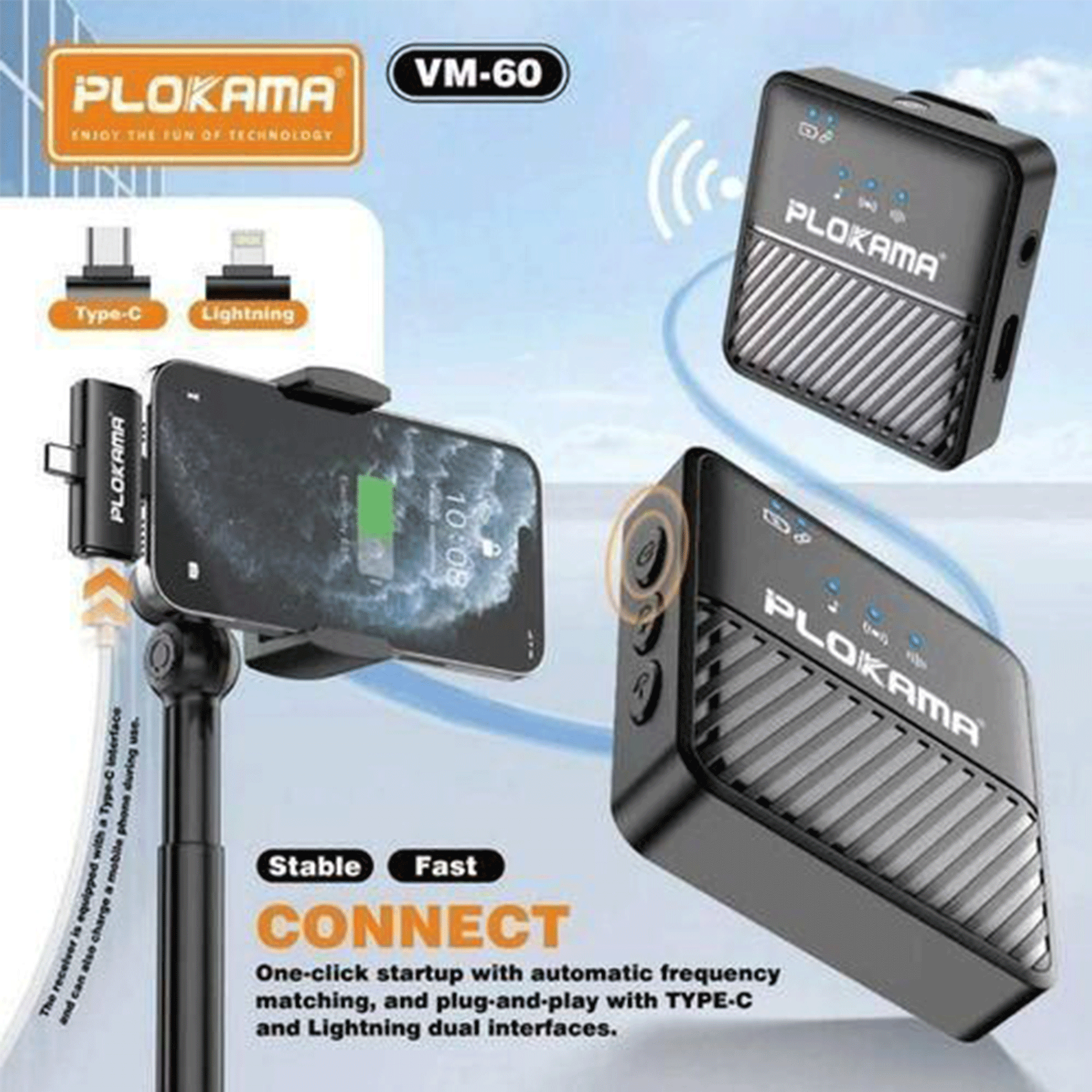 Plokama VM-60 Dual Wireless Lavalier Microphone