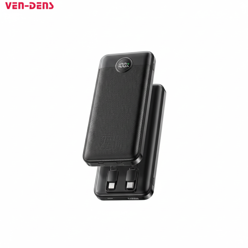 Ven-Dens PB-047 37Wh 10000mAh 2IN1 Built in Charging Cables Power Bank